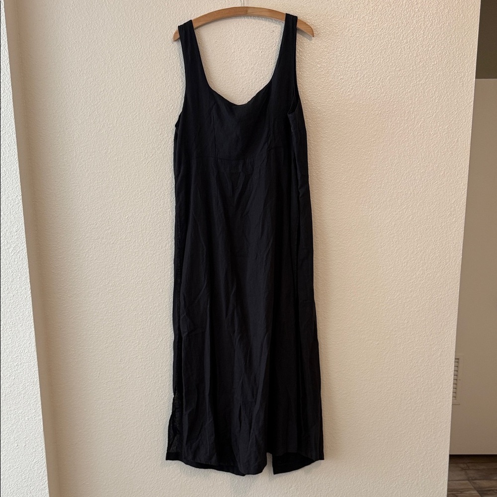 Anthropologie Black Maxi Split Hem Tank Top - Picture 4 of 5